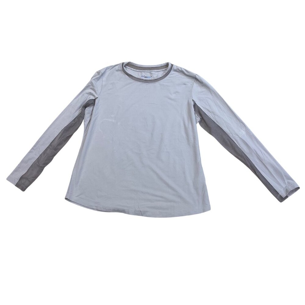 IBKÜL Long Sleeve Tee Women's Size XL Gray Textured UPF 50+ Athletic Dry Wicking